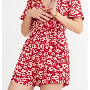 Madewell Wrap-Front Romper in Mini Daisy